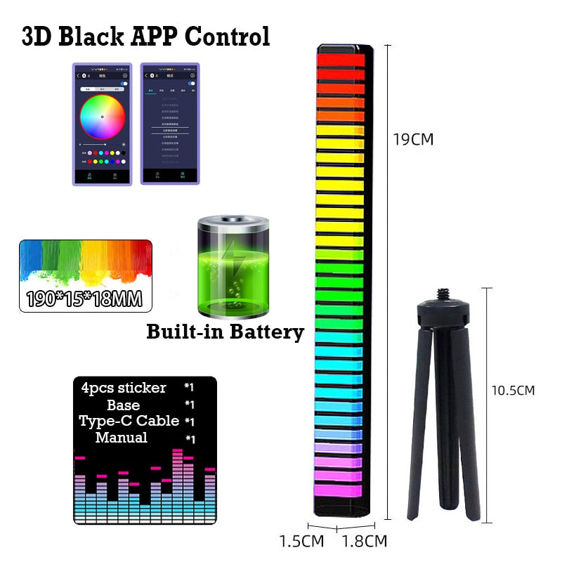 RGB Musik Sound Licht Bar 5V USB 16/32Led App Steuerung
